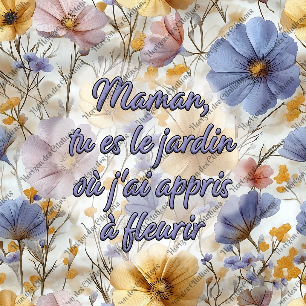Sous verre ceramique - Maman Citation Jardin