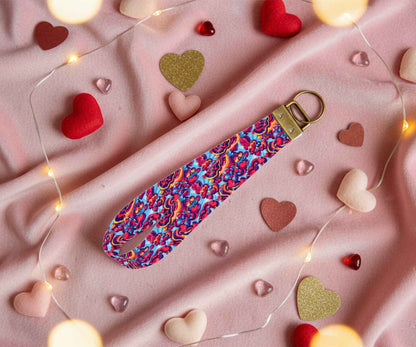 Porte-clés Tissu- St-Valentin - Pop Art Romantique