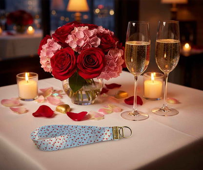 Porte-Clés en Tissu - St-Valentin - Ballons d'Amour