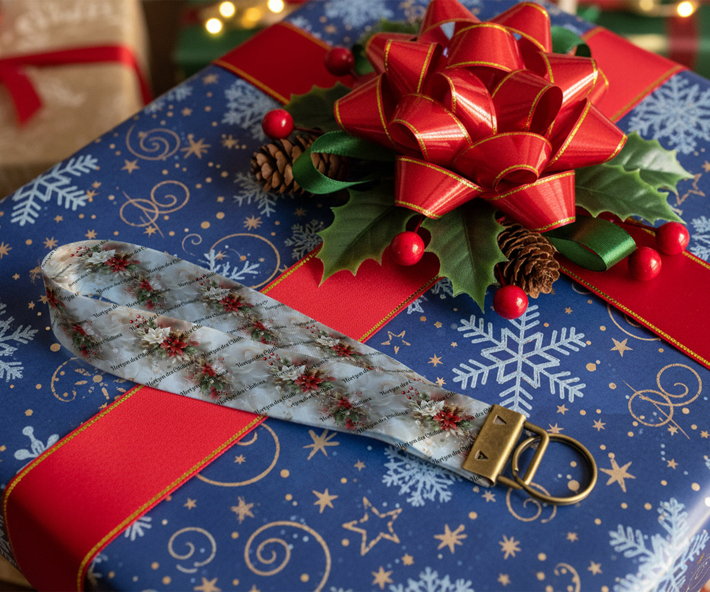 Porte Clés de poignet - Noël - Élégance de Noël