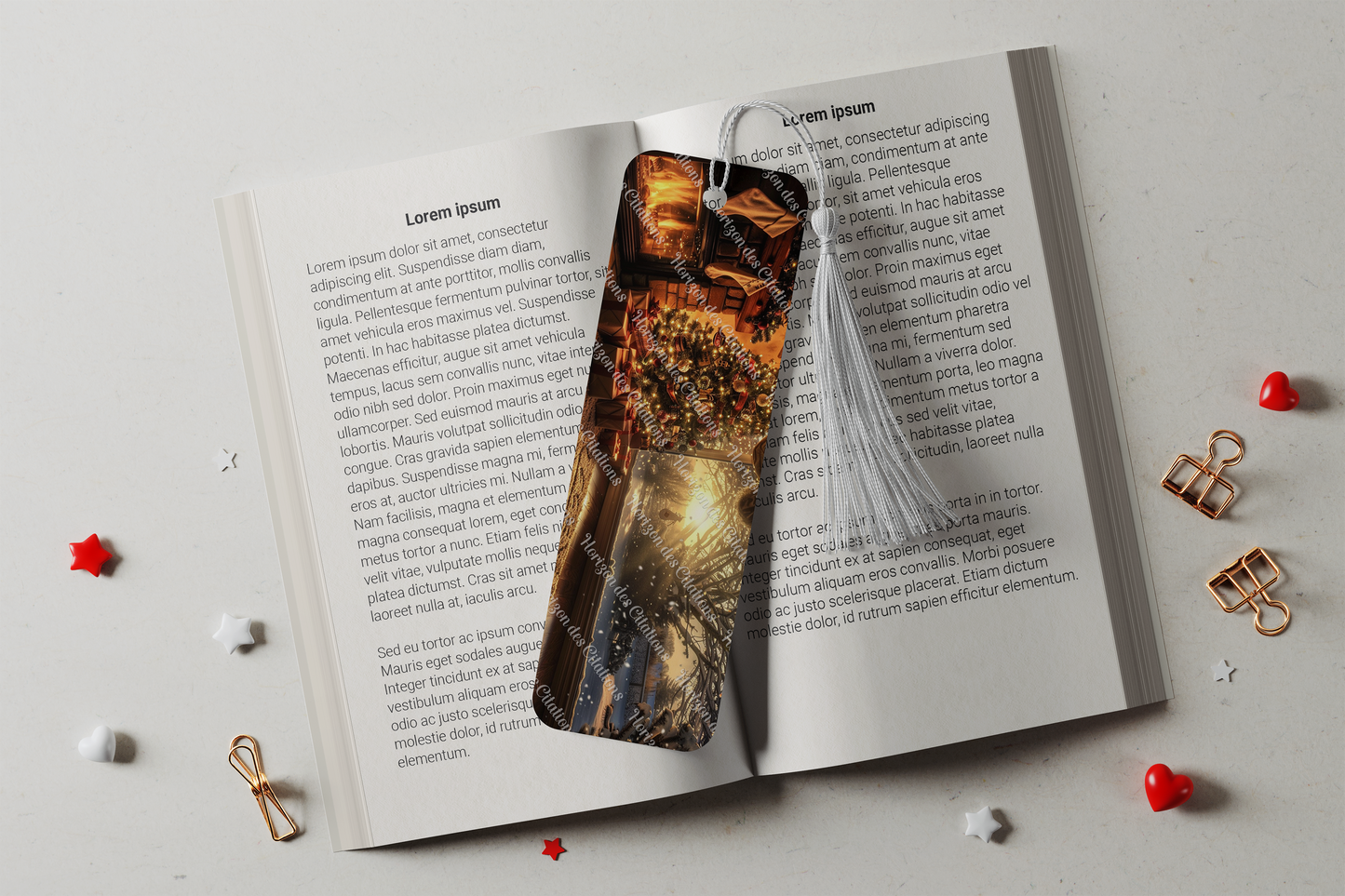 Ensemble de 4 signets en aluminium avec pompon - Noël - Magie des Guirlandes