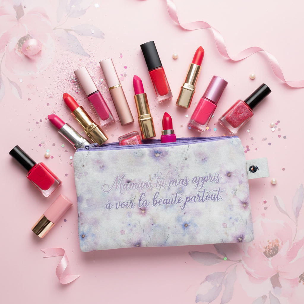 Etui polyvalent fabriqué à la main - Citation Maman Beauté