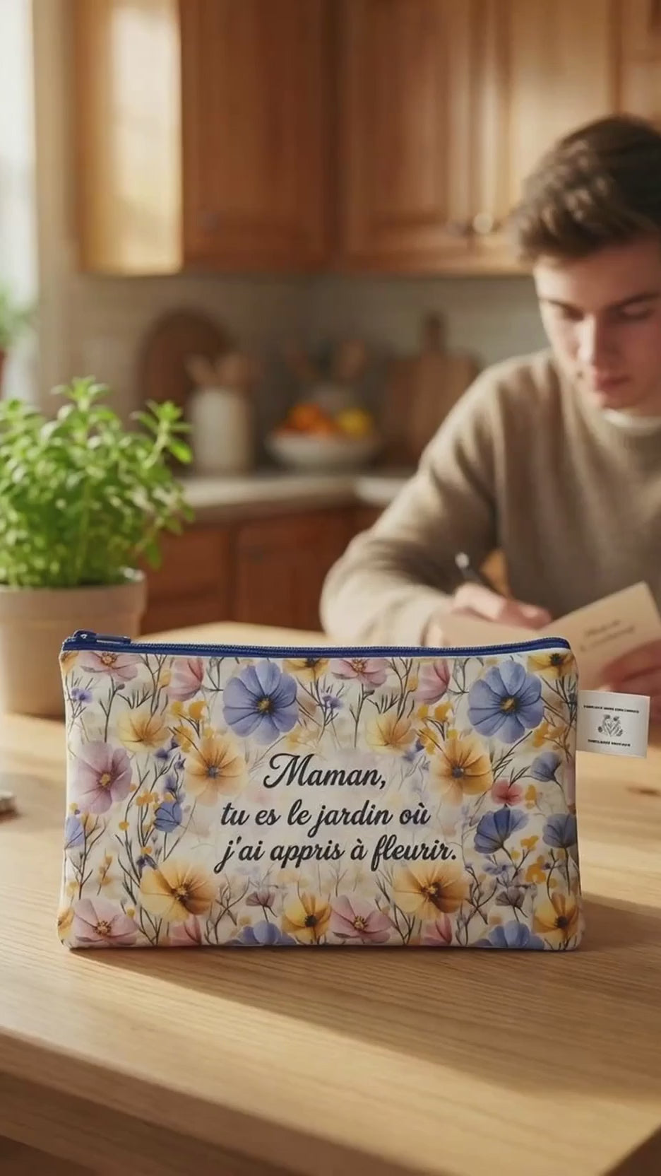 Etui polyvalent fabriqué main - Maman Citation Jardin